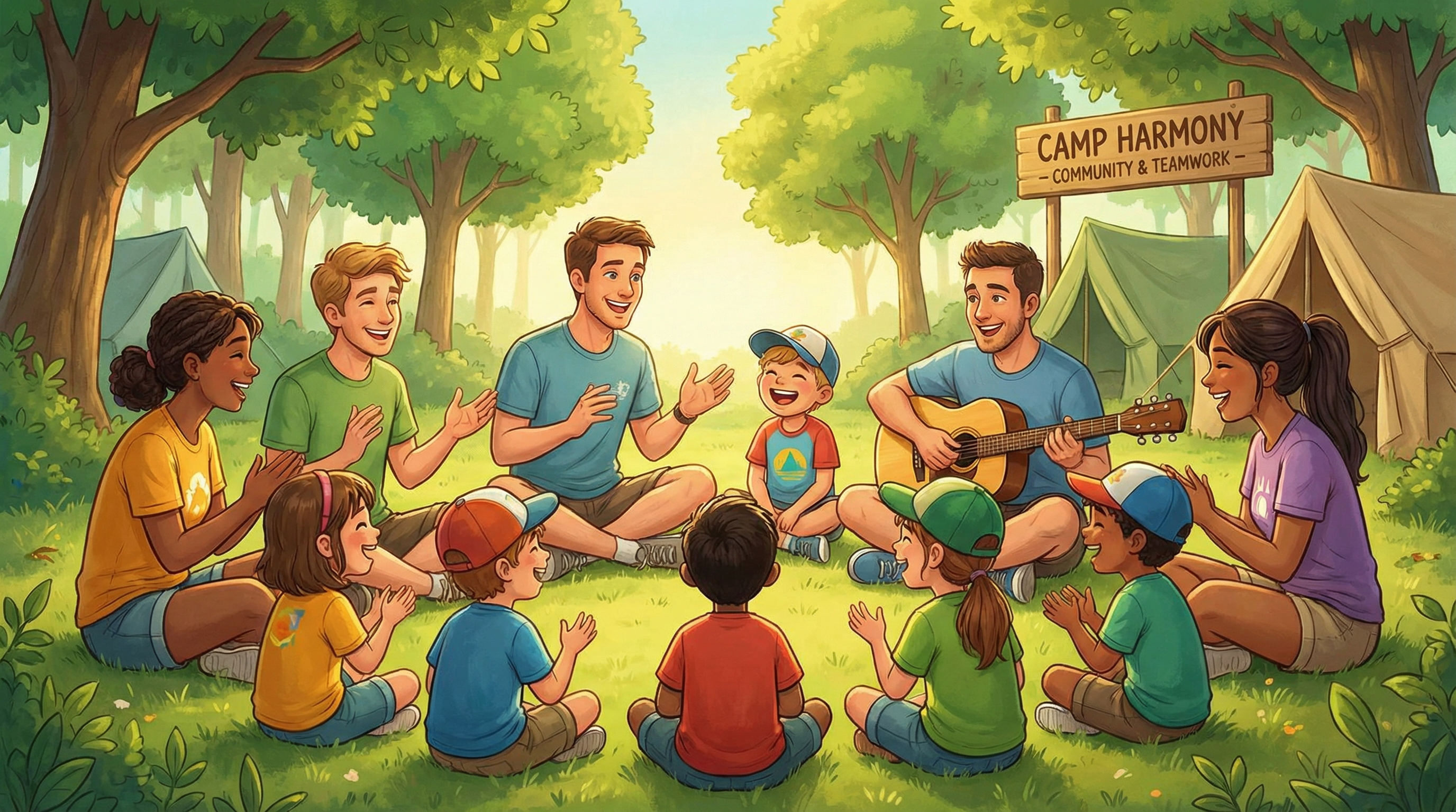 Skupina prostovoljcev se druži z otroki